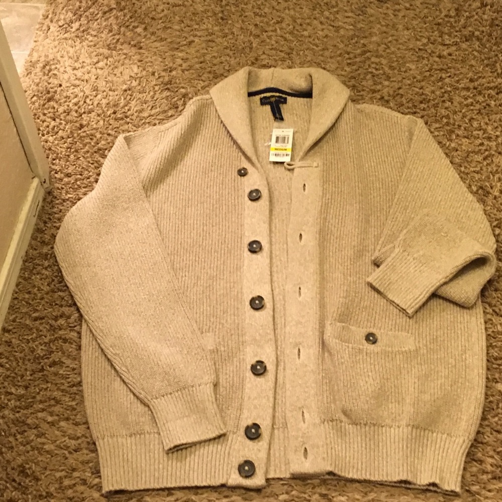 Men’s cable knit cardigan
